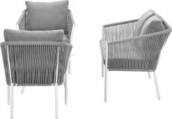 Garden Impressions Fleurie Loungeset 4-delig - Rope - Mat Wit/ Licht Grijs -Tuinmeubel Winkel 1200x830