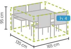Weersbestendige Beschermhoes Tuinset (S) | 165 X 135 X 95 Cm | Premium | Waterproof | TÜV Rheinland Gecertificeerd | Hoes Voor Tuin | Waterdicht | Solution Dyed (verkleuring Onmogelijk) | Grijs / Antraciet -Tuinmeubel Winkel 1200x832