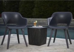 Allibert Akola Tuinstoelen - 2 Stuks -56,5x55x80cm - Donkergrijs -Tuinmeubel Winkel 1200x835