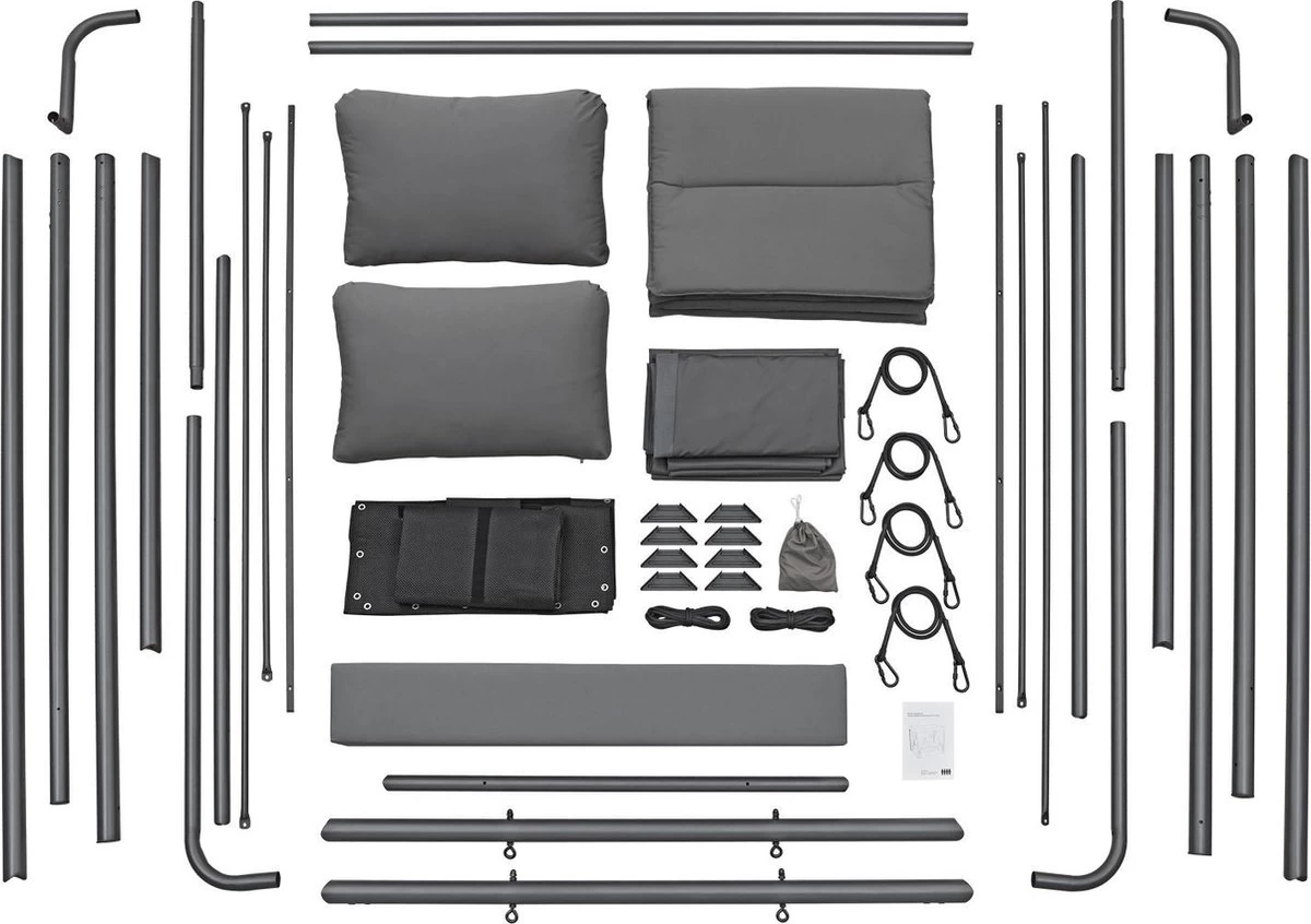 Schommelbank / Ligbank Kassandra - Donkergrijs 12 Schommelbank / Ligbank Kassandra - Donkergrijs - Afbeelding 12
