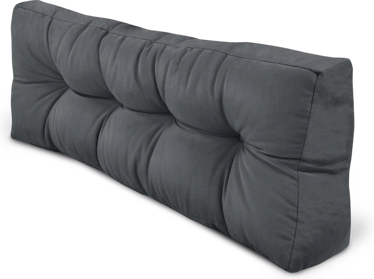 Beautissu Style – Palletkussen Set – 1x Zitkussen 120x80 Cm & 1x Rugkussen 120x40 Cm – Graphiet Grijs 11 Beautissu Style – Palletkussen Set – 1x Zitkussen 120x80 Cm & 1x Rugkussen 120x40 Cm – Graphiet Grijs - Afbeelding 11