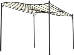 Outsunny Pergola Partytent Paviljoen Overkapping Tent Metaal Crème 297x297 Cm 84C-038 -Tuinmeubel Winkel 1200x896 1