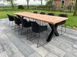 Tuintafel Douglas 300 Cm X 90 Cm | Stalen Poten | 8-10 Personen | DuuMaa -Tuinmeubel Winkel 1200x899 14