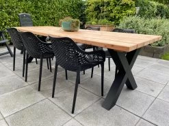 Tuintafel Douglas 220 Cm X 90 Cm | Stalen Poten | + Montage | Duurzame Eettafel | Onderhoudsarm 6-8 Personen | Geschaafd Hout | DuuMaa -Tuinmeubel Winkel 1200x899 18