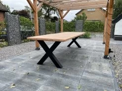 Tuintafel Douglas 300 Cm X 90 Cm | Stalen Poten | 8-10 Personen | DuuMaa -Tuinmeubel Winkel 1200x899 9