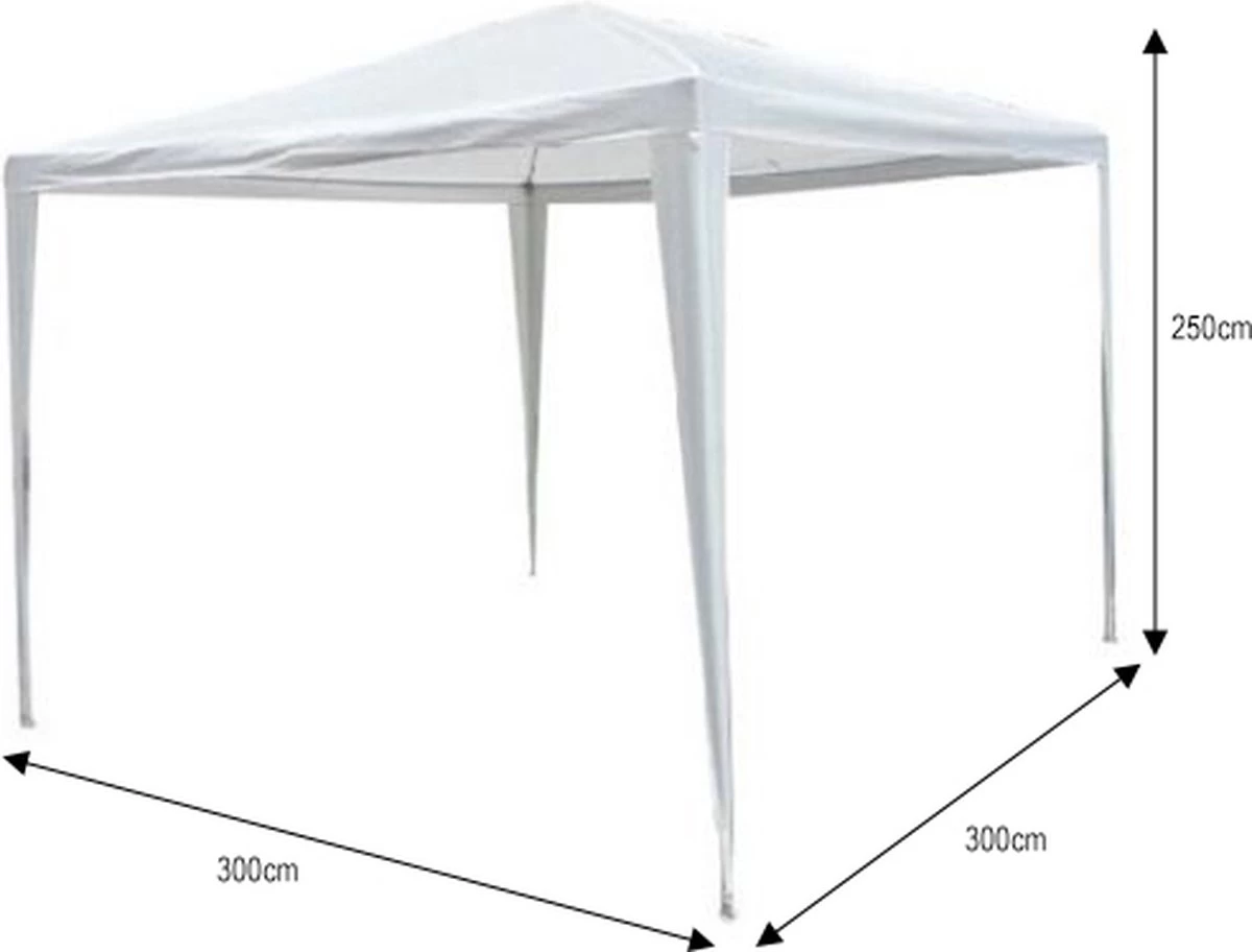 Partytent 3x3m Wit Budget Zonder Zijwanden 2 Partytent 3x3m Wit Budget Zonder Zijwanden - Afbeelding 2