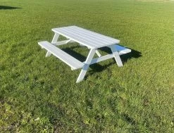 Goedkopepicknicktafels.nl | Witte XL Picknicktafel | Tuintafel 6 Persoons | Wit Gespoten Gedroogd Grenen Hout! -Tuinmeubel Winkel 1200x918 1