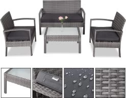 Casaria Polyrattan Loungeset – 2 Stoelen 1 Bank 1 Tafel - Antraciet 18 Casaria Polyrattan Loungeset – 2 Stoelen 1 Bank 1 Tafel - Antraciet -Tuinmeubel Winkel 1200x931 2