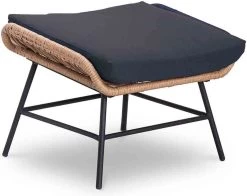 BUITEN Living Dex Wicker Loungestoel Tuin Incl. Wicker Voetenbank | Wicker + Aluminium | Bamboe Antraciet -Tuinmeubel Winkel 1200x951 1