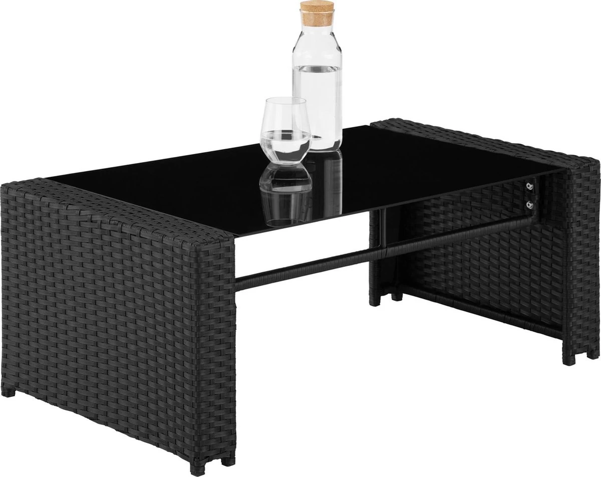 Tectake - Wicker Zitgroep Tuinset Lucca - Zwart - 404131 3 Tectake - Wicker Zitgroep Tuinset Lucca - Zwart - 404131 - Afbeelding 3