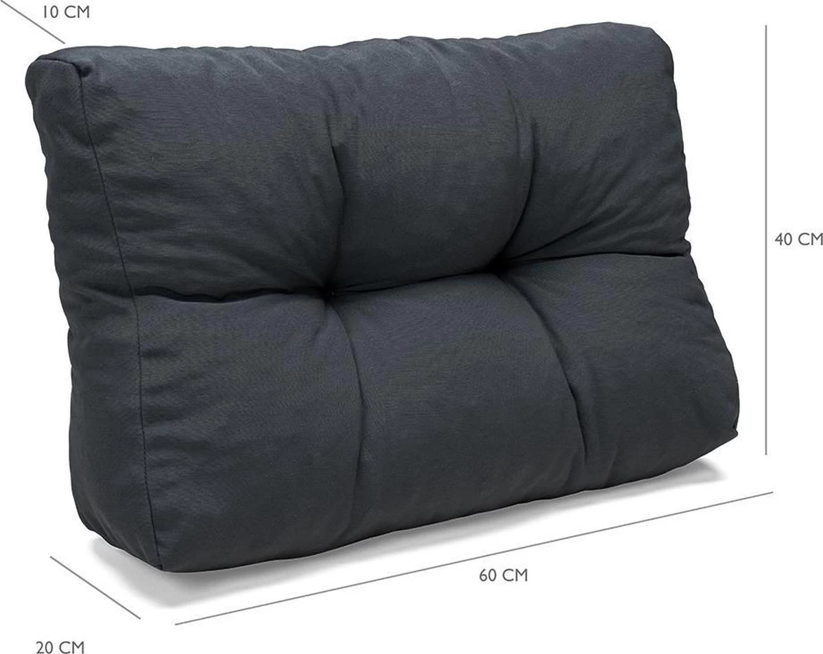 Palletkussen Basic Comfort Rugdeel Halve Pallet Lengte Grijs 60x40x10/20cm 3 Palletkussen Basic Comfort Rugdeel Halve Pallet Lengte Grijs 60x40x10/20cm - Afbeelding 3