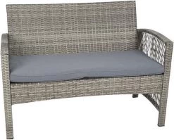 Merkloos Tuin Loungeset Grijs / Bruin - Lounge Set Tuin - Relax Bank - Lounge Bank Tuin - Tuinbank - Loungebank - Tuinset/ Loungebank - Tuinset - Tuinstoel - Loungeset - Rattan Tuinmeubilair - Poly Rotan Tuinmeubelen - Grijs / Bruin -Tuinmeubel Winkel 1200x965