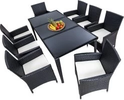 Tectake - Tuinmeubelset - 8 Persoons - Zwart 11 Tectake - Tuinmeubelset - 8 Persoons - Zwart -Tuinmeubel Winkel 1200x967 1