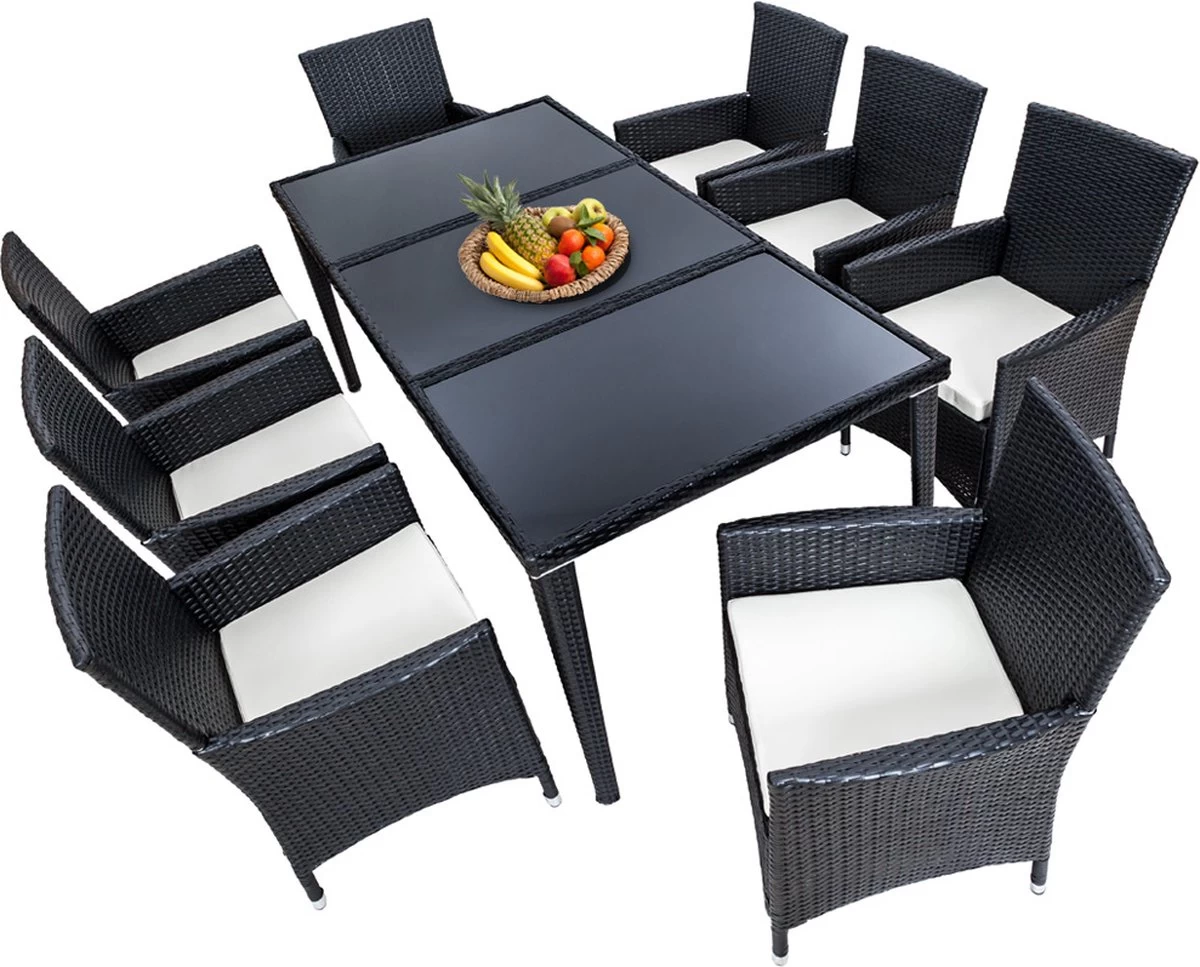 Tectake - Tuinmeubelset - 8 Persoons - Zwart 5 Tectake - Tuinmeubelset - 8 Persoons - Zwart - Afbeelding 5