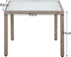 Casaria Polyrattan Tuinset - 4 Stoelen & Tafel 90x90 Cm - Beige Grijs 14 Casaria Polyrattan Tuinset - 4 Stoelen & Tafel 90x90 Cm - Beige Grijs -Tuinmeubel Winkel 1200x972 2