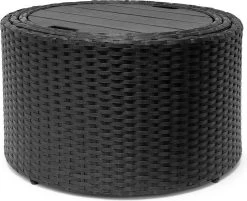 Casaria Polyrattan Zonne-Eiland Ø185cm – Incl. Kussens - Zwart Crème -Tuinmeubel Winkel 1200x976 2