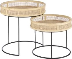 Mica Decorations Leandro Bijzettafel - Set Van 2 - H45 X Ø45 Cm - Zwart -Tuinmeubel Winkel 1200x983 2