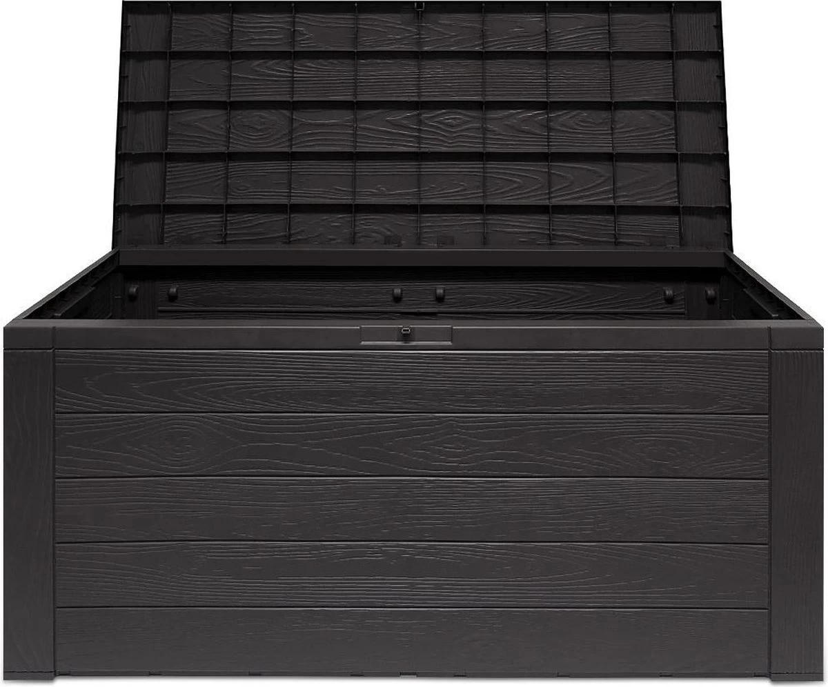 Merkloos Woody Tuin Opbergbox - 324 Liter 45x120x60 Cm - Tuinkussenbox - Antraciet/bruin 7 Merkloos Woody Tuin Opbergbox - 324 Liter 45x120x60 Cm - Tuinkussenbox - Antraciet/bruin - Afbeelding 7