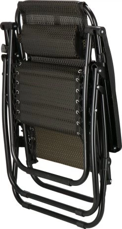 Springos Tuinstoel | Ligstoel | Opvouwbaar | Verstelbaar | Ergonomische Hoofdsteun | Bruin / Zwart -Tuinmeubel Winkel 641x1200