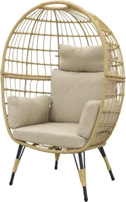 Lola Egg Relaxstoel - Natural Sand - Mand Stoel -Tuinmeubel Winkel 746x1200