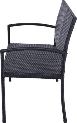 Outsunny Polyrotan Tuinbank 2-zits Parkbank Bank Staal Zwart 867-022 -Tuinmeubel Winkel 753x1200