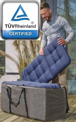 Opbergtas Voor Tuinmeubelkussens - 125 X 40 X 50 Cm (4 – 6 Lounge- Tuinkussens) - Grijs / Antraciet -Tuinmeubel Winkel 754x1200
