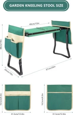 Uten - Kniebankje Tuin - Knie Steun - Tuinkruk Inklapbaar - Kniesteun Tuinieren - Kniekussen - Tot 150 Kg - Groen -Tuinmeubel Winkel 763x1200