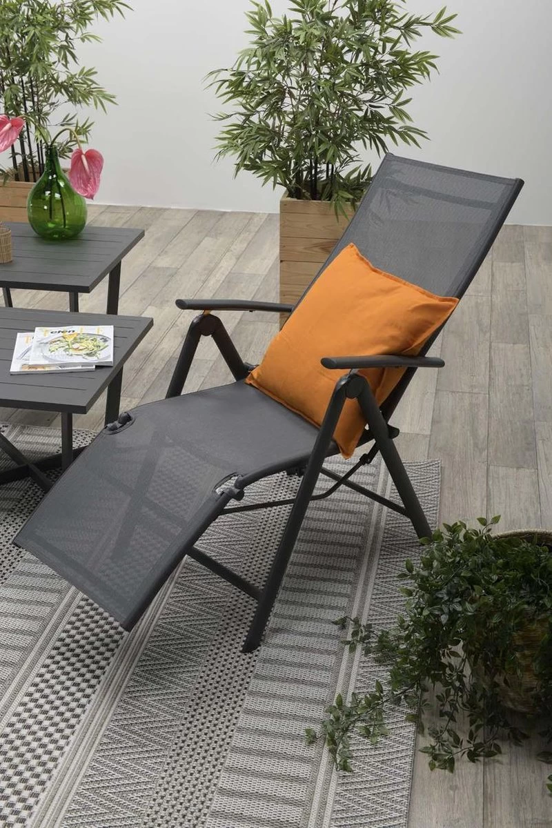 Garden Impressions - Sol Verstelbare Tuinstoel - Aluminium - Zwart 5 Garden Impressions - Sol Verstelbare Tuinstoel - Aluminium - Zwart - Afbeelding 5