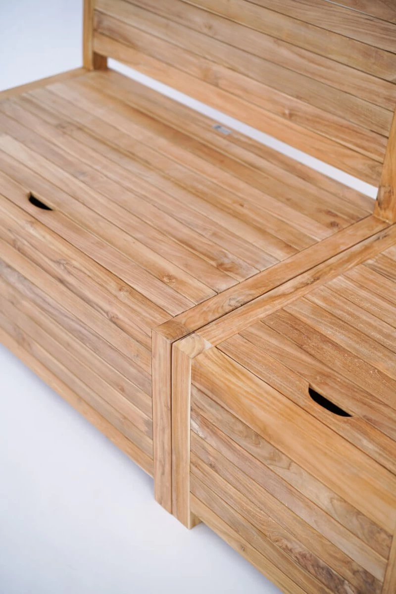 Kleine Teakhouten Tuinbank Met Opbergruimte - 100 X 60 X 90 Cm - Duurzaam Teakhout - Blijft Strak En Mooi - Sterke Constructie Om Lang Mee Te Gaan 3 Kleine Teakhouten Tuinbank Met Opbergruimte - 100 X 60 X 90 Cm - Duurzaam Teakhout - Blijft Strak En Mooi - Sterke Constructie Om Lang Mee Te Gaan - Afbeelding 3