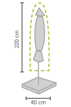 Weersbestendige Parasolhoes - Rond & Vierkant - Max. 3 X 3 M - Grijs / Antraciet - Stokparasol -Tuinmeubel Winkel 800x1200