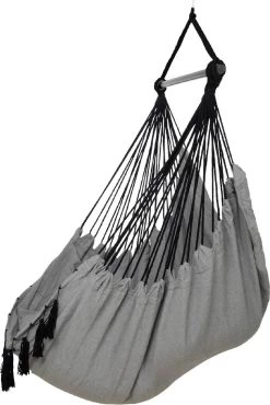 Vita5 XXL Hangstoel | Binnen&Buiten Hangnest | Incl. 2 Kussens En Boekenvak | Volwassenen&Kinderen | Hangmatstoel Tot 225kg | Grijs -Tuinmeubel Winkel 801x1200