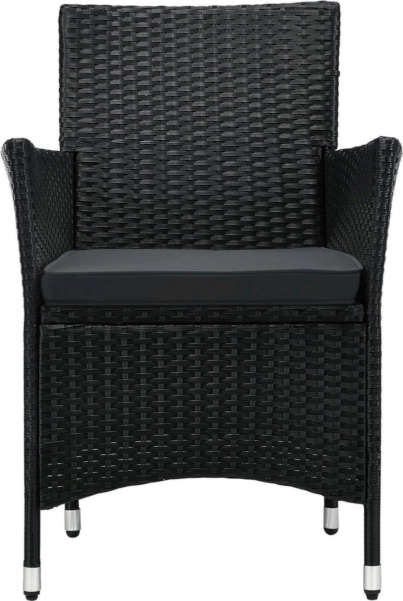 Polyrotan Balkonset - Bayamo - 3-delig - Zwart 5 Polyrotan Balkonset - Bayamo - 3-delig - Zwart - Afbeelding 5