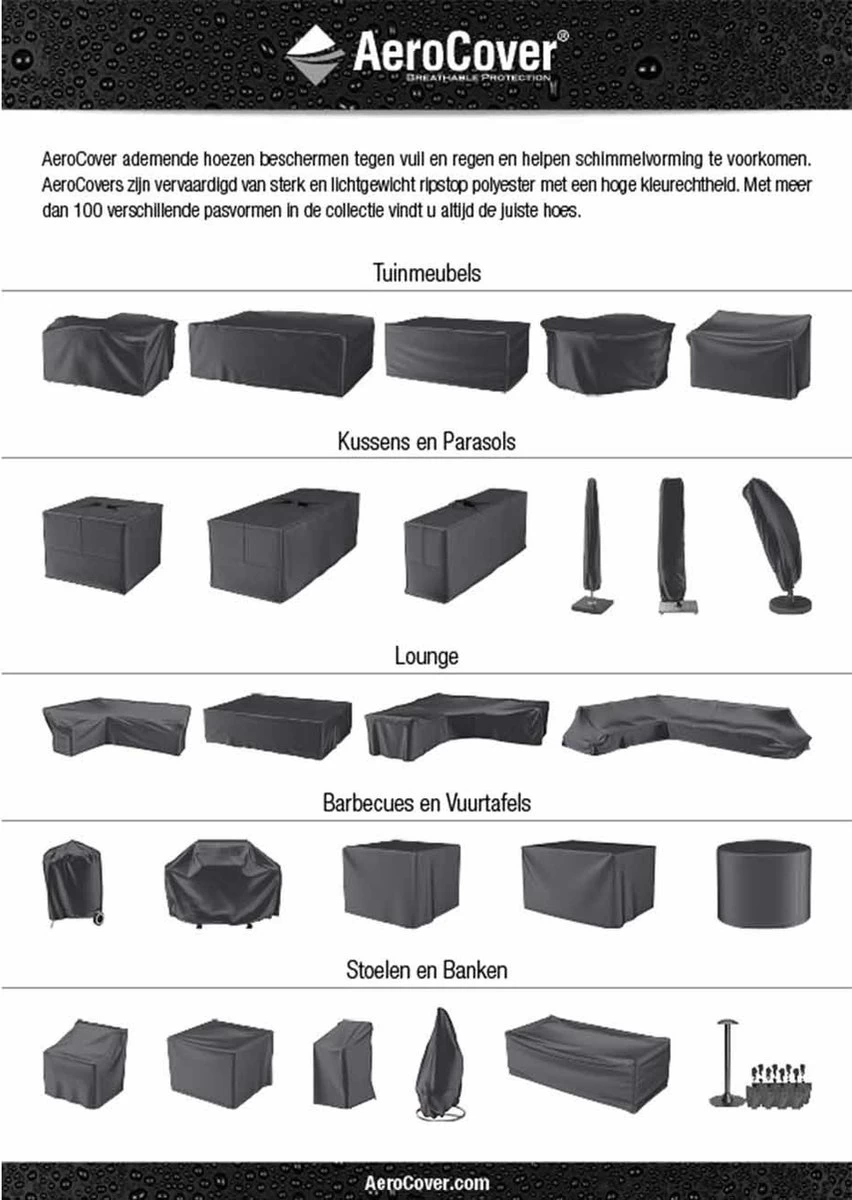 Aerocover Loungesethoes - L-vorm - L 255 X L 255 X B 100 X H 70 Cm 3 Aerocover Loungesethoes - L-vorm - L 255 X L 255 X B 100 X H 70 Cm - Afbeelding 3