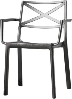 Keter Metalix Tuinstoelen - 4 Stuks - 53,3x60,2x81,3 Cm - Zwart -Tuinmeubel Winkel 876x1200