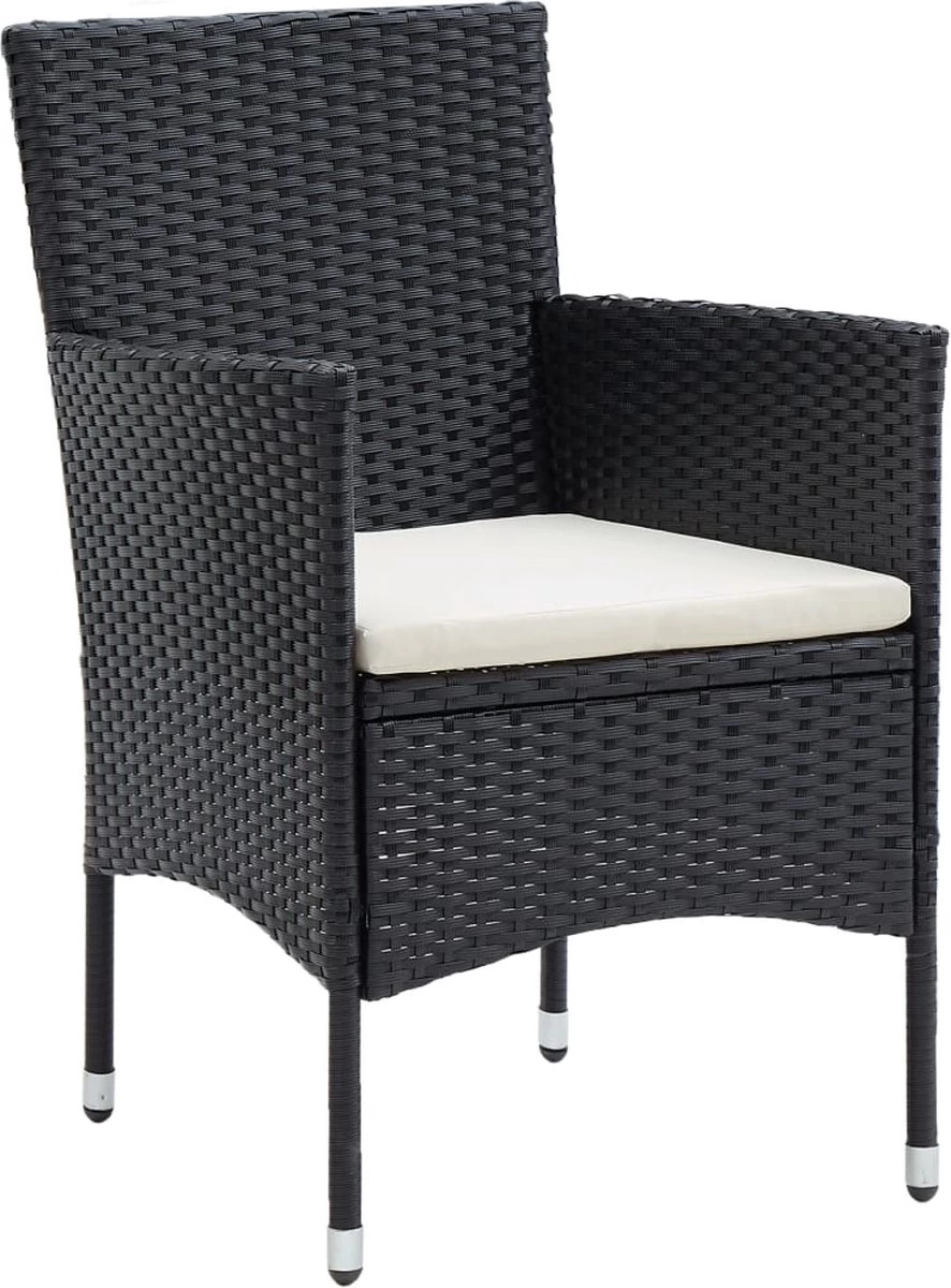 VidaXL 5-delige Tuinset Met Kussens Zwart 10 VidaXL 5-delige Tuinset Met Kussens Zwart - Afbeelding 10