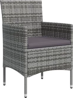 VidaXL 7-delige Tuinset Met Kussens Grijs En Zwart -Tuinmeubel Winkel 891x1200