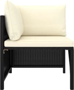 VidaXL 4-delige Loungeset Met Kussens Poly Rattan Zwart -Tuinmeubel Winkel 979x1200