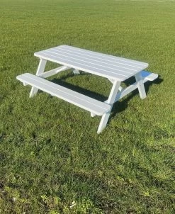 Goedkopepicknicktafels.nl | Witte XL Picknicktafel | Tuintafel 6 Persoons | Wit Gespoten Gedroogd Grenen Hout! -Tuinmeubel Winkel 980x1200