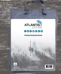 Weersbestendige Parasolhoes - Rond & Vierkant - Max. 3 X 3 M - Grijs / Antraciet - Stokparasol -Tuinmeubel Winkel 992x1200 2