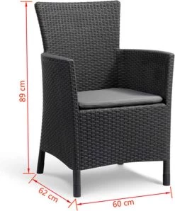 Allibert Iowa Tuinstoel - 60x62x89cm – Grafiet -Tuinmeubel Winkel 996x1200